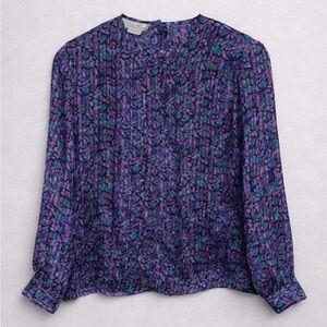 💜💙 Vintage Anna Kriste Purple Teal Blouse | Size 6